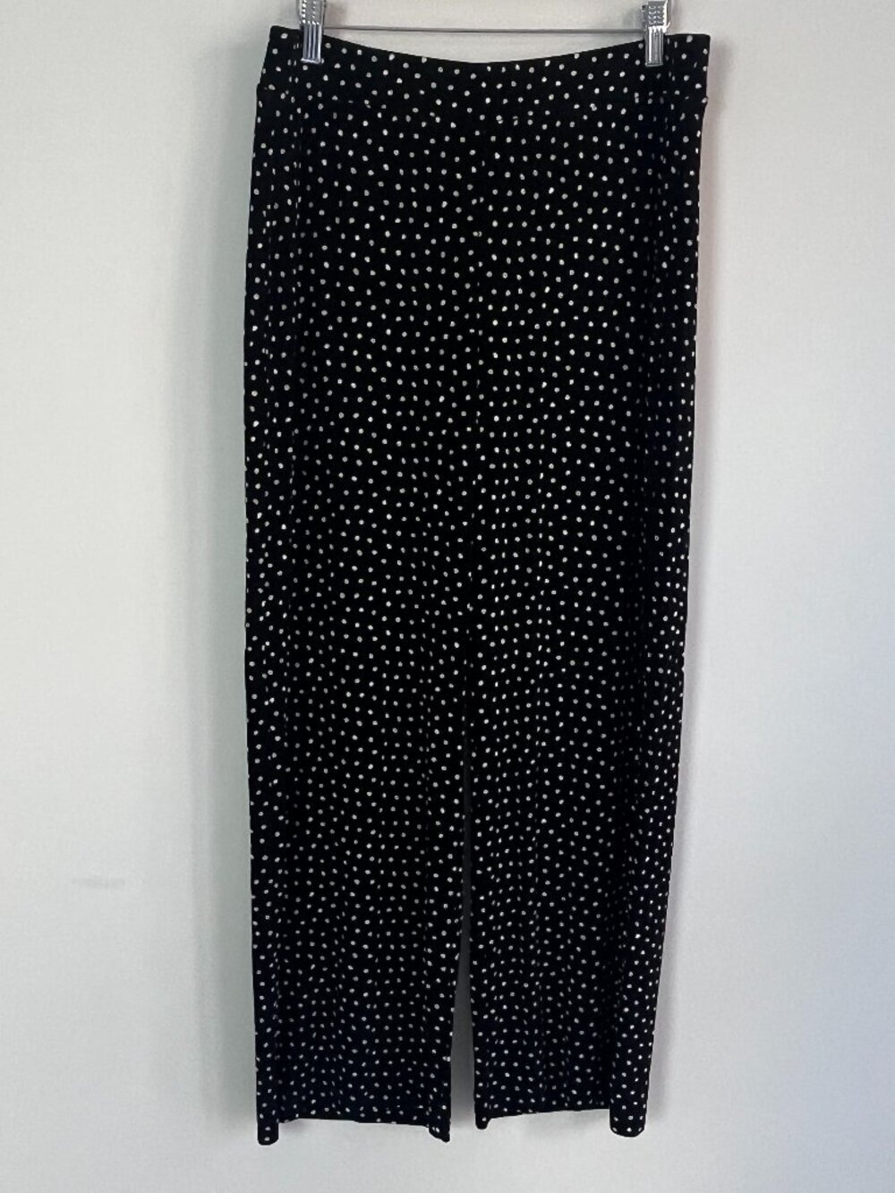 2/$30 Chicos Travelers Polka Dot Pants Black Tan 1 Regular
